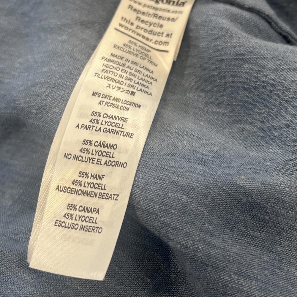 $129 Patagonia Garden Island Dress in Whole Weave Still Blue Size Large 75186 - Picture 4 of 10